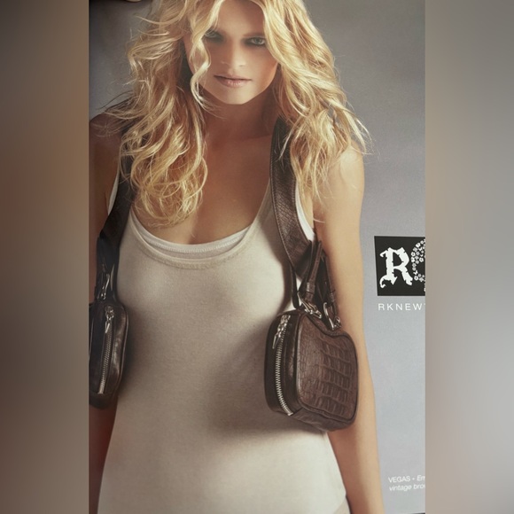 RK New York Accessories - RK New York Vegas Harness in BROWN embossed leather , adjustable removal bags